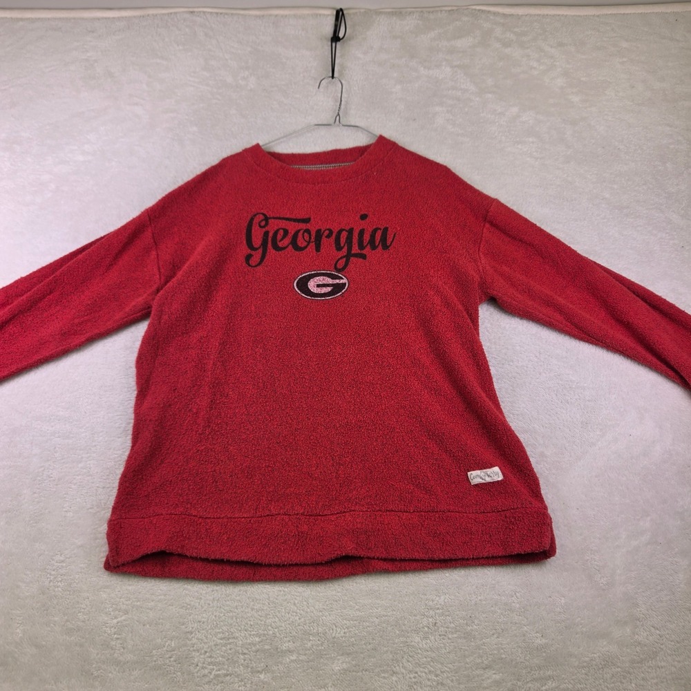 Pressbox Georgia Bulldogs Comfy Terry Sweatshirt Red Large NCAA Pullover 4055